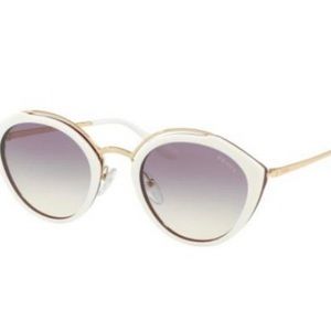 Prada Conceptual PR18U Phantos Sunglasses Ivory/Bordeaux/Gold